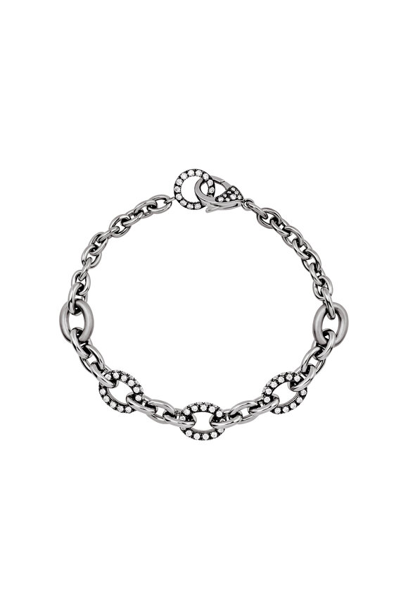 Mariani 18k White Gold Diamond Rolo Bracelet - view 2