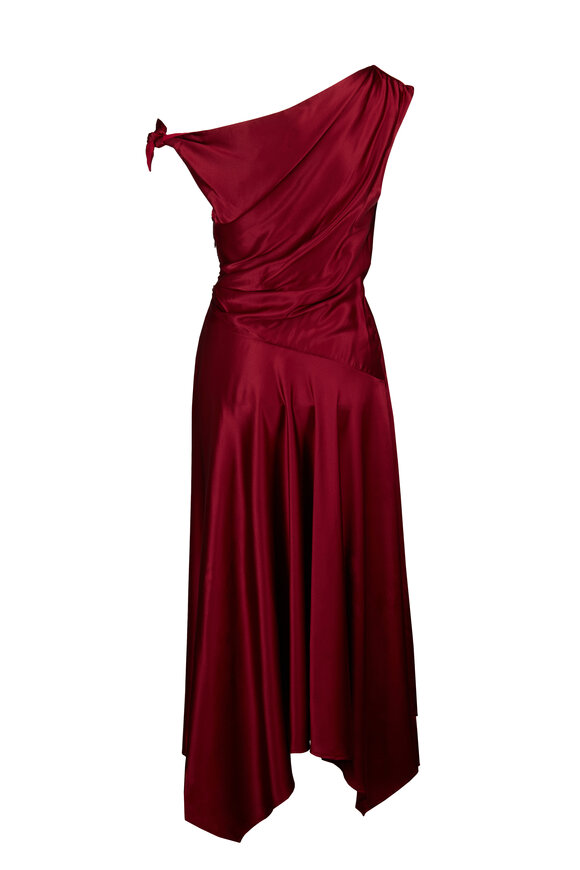 Staud Portia Carmine Silk Midi Dress - view 2