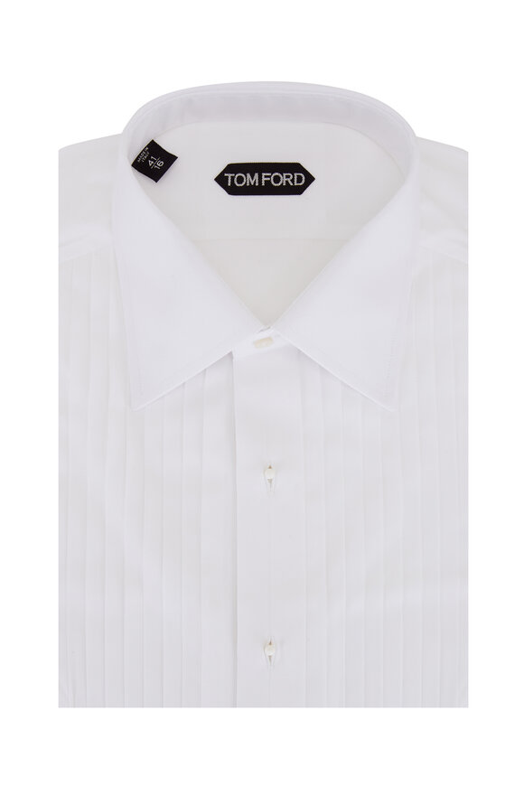 Tom Ford - White Cotton Tuxedo Shirt