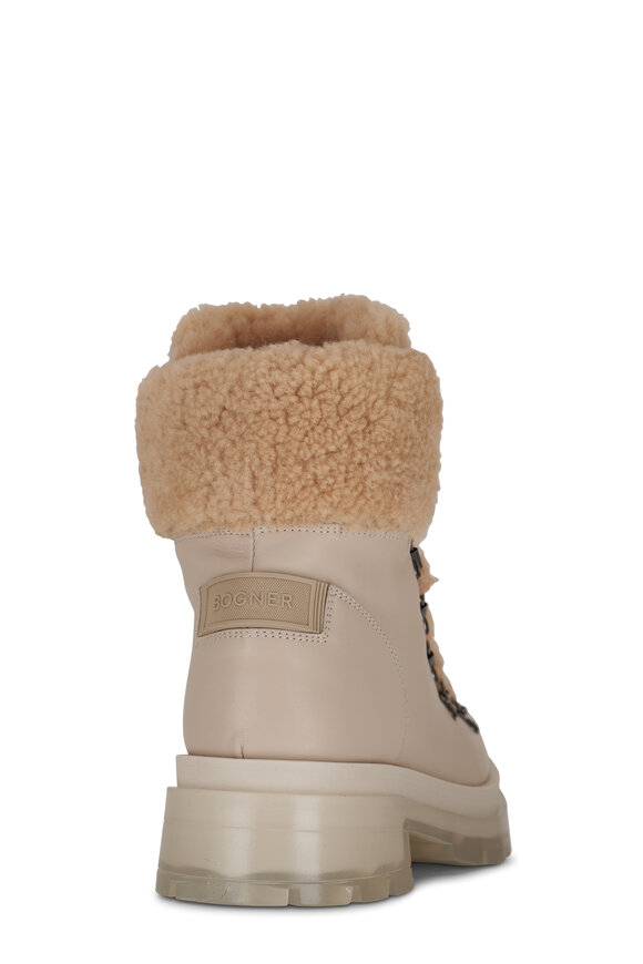 Bogner - Swansea Beige Leather & Shearling Boot, 40mm