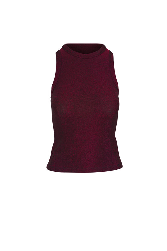 Veronica Beard Jordyn Crimson Red Cropped Tank