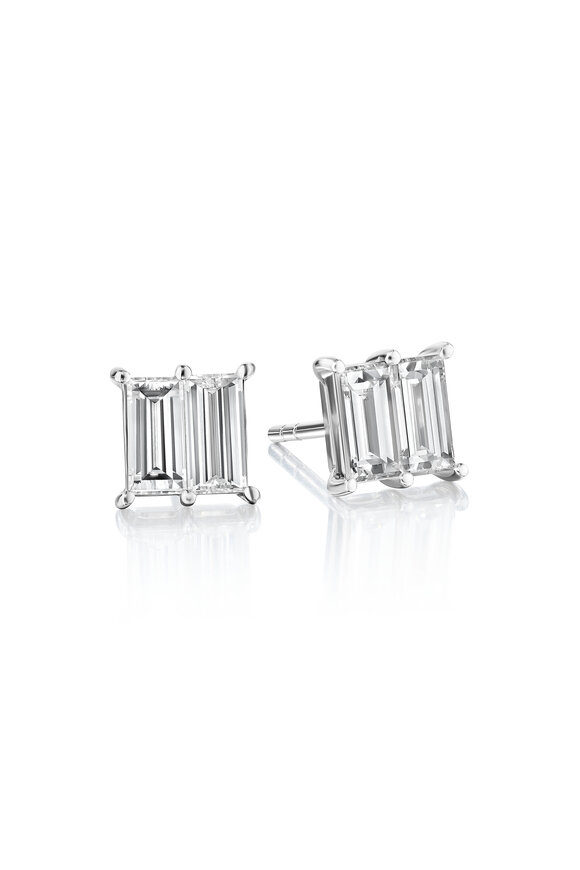 Nam Cho 18k White Gold XL Square White Diamond Stud