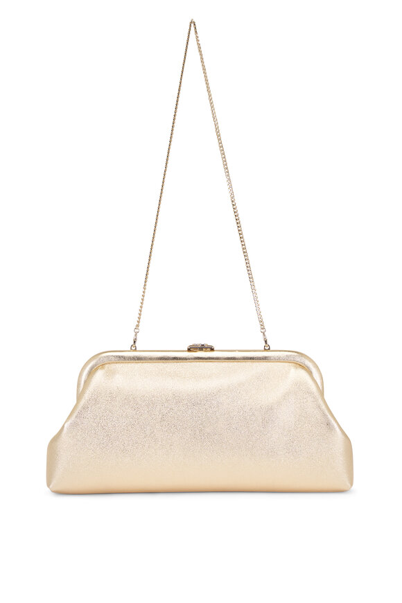 Jimmy Choo Skylar Metallic Gold Clutch