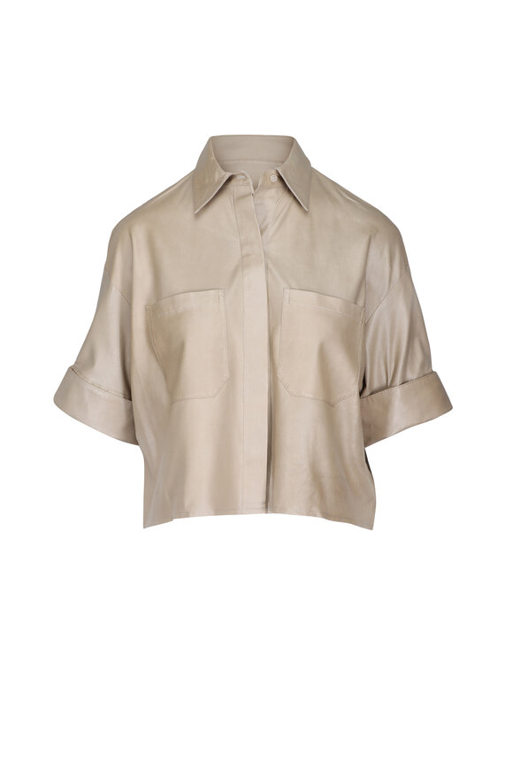 TWP My Newest Mistake Khaki Button Up Blouse