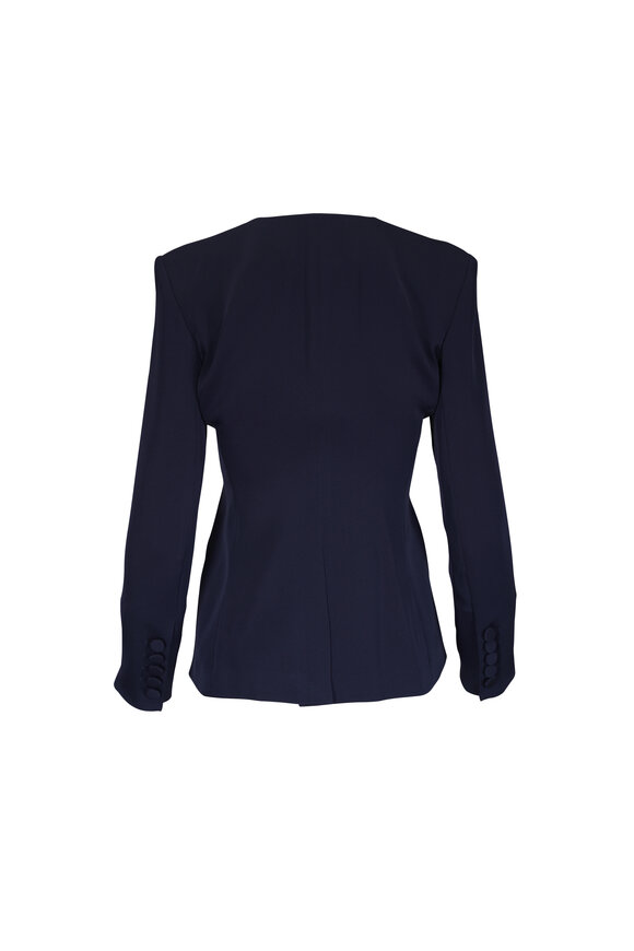 Veronica Beard Wryllen Navy Blue Collarless Jacket - view 2