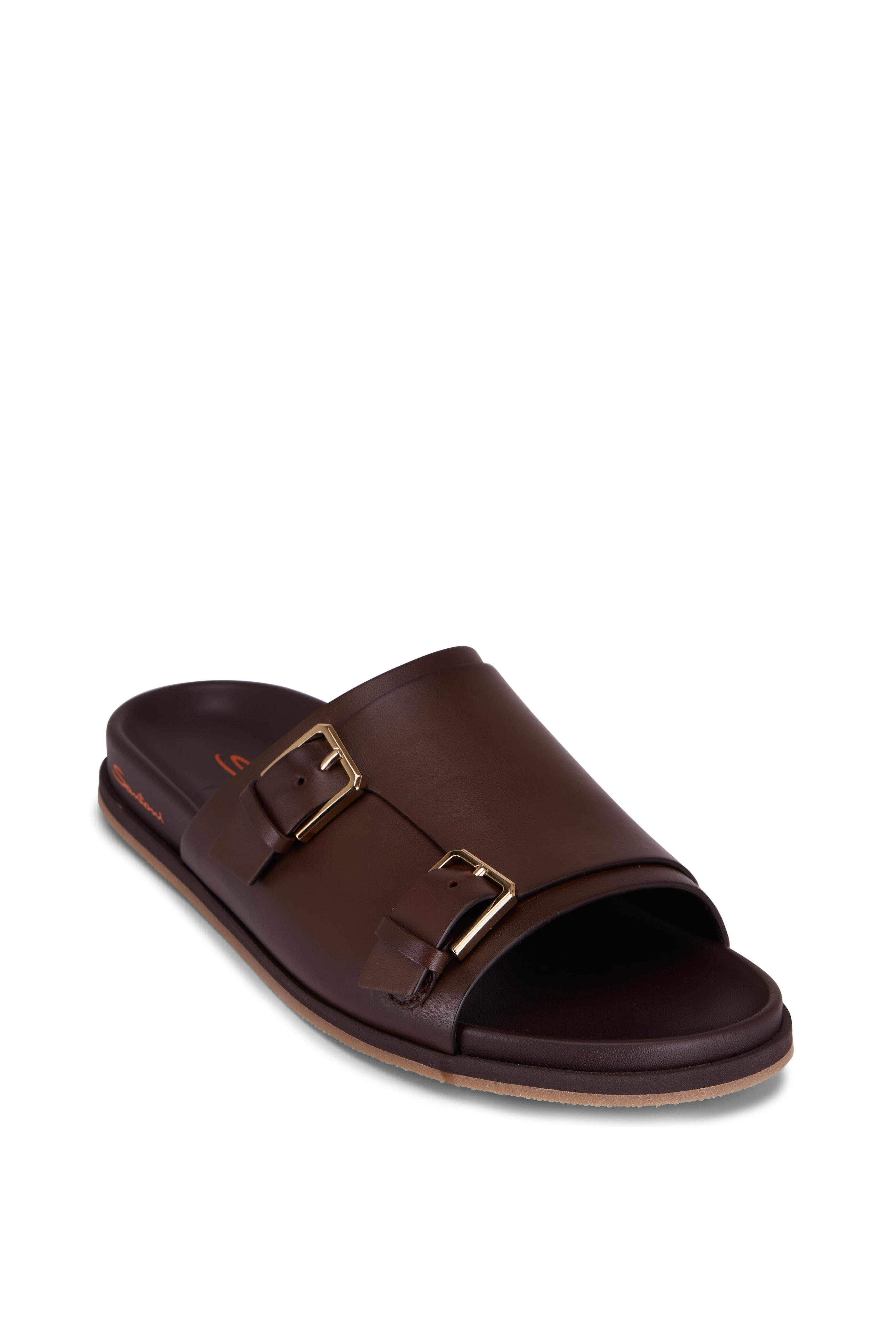 Santoni - Doctor Brown Leather Slide