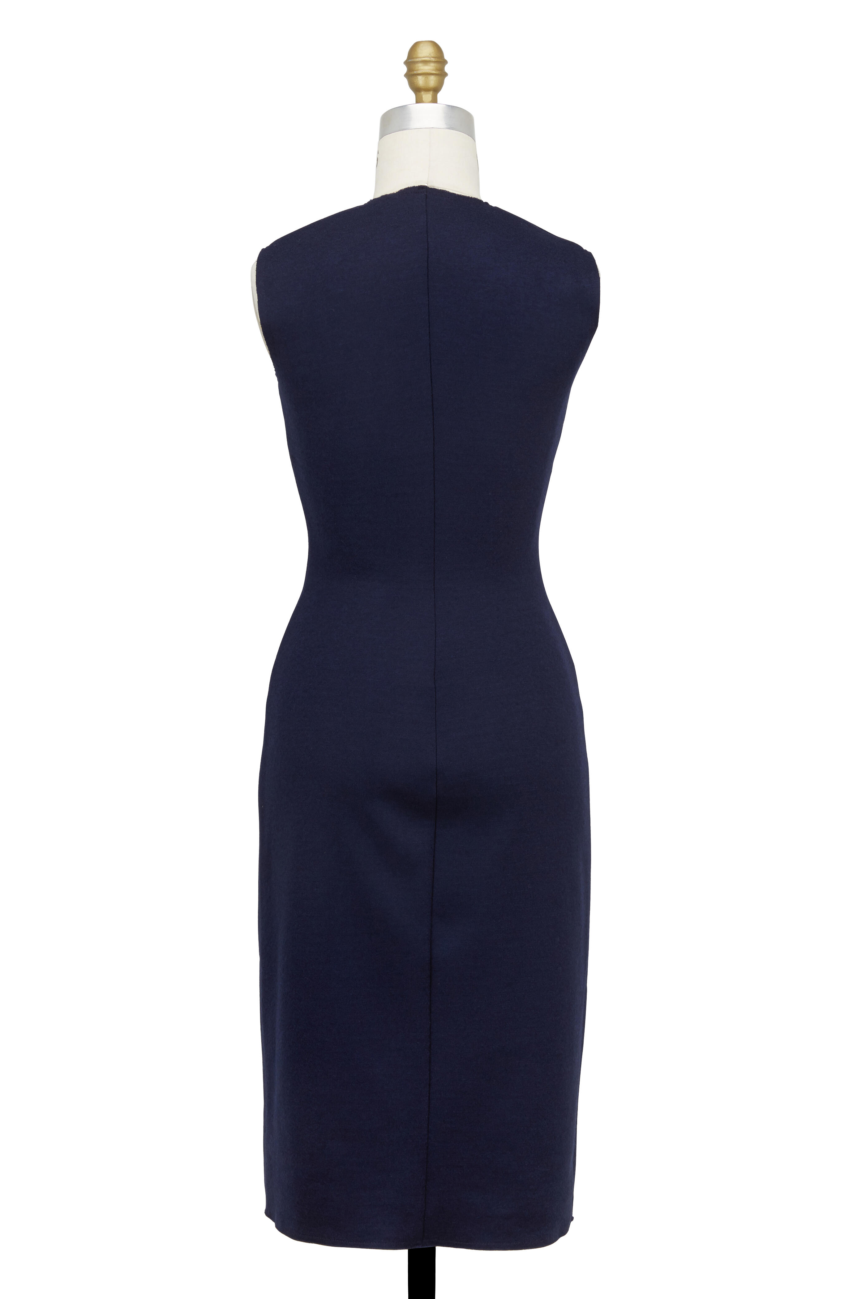 The Row - Asca Oil Blue Double-Faced Wool Dress