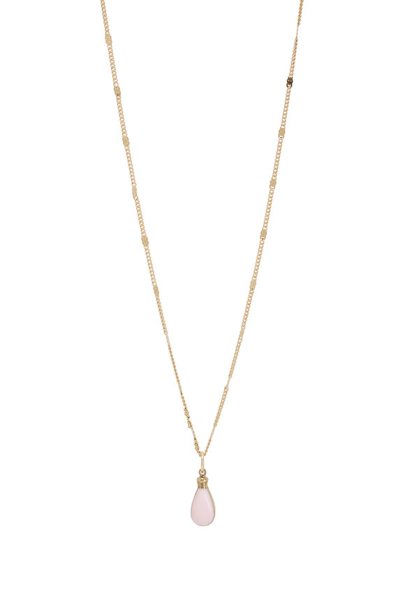 Cristina V. Small Teardrop Pink Opal Pendant Necklace