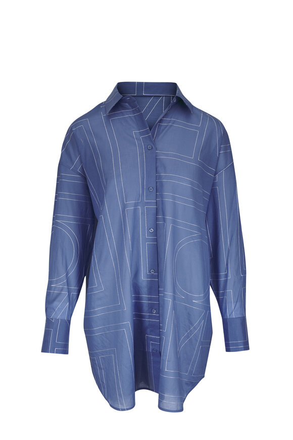 Totême Cobalt Long Summer Monogram Shirt - view 1