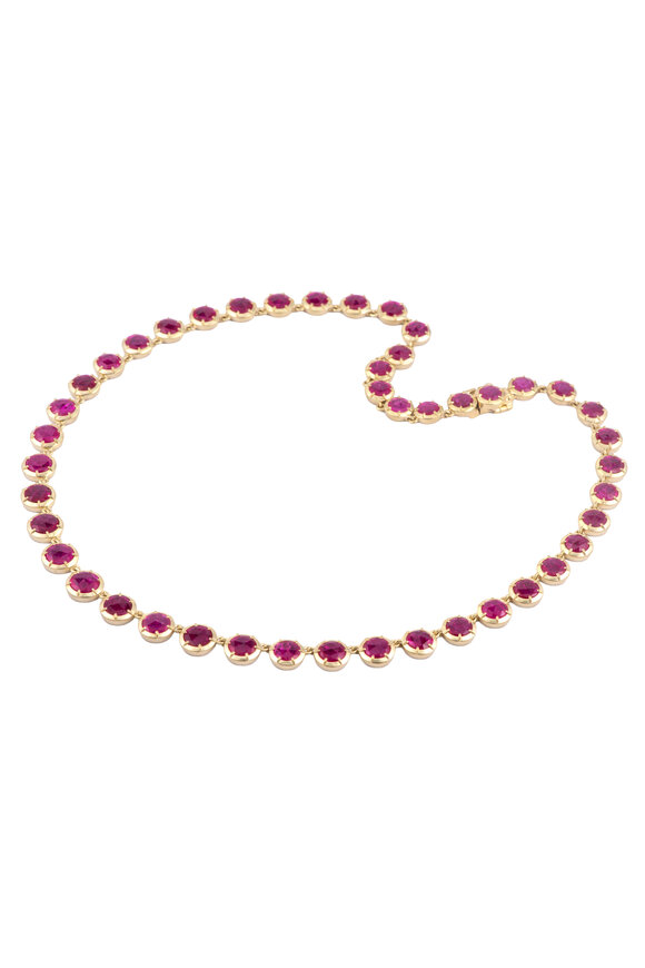 Sylva & Cie Ruby Rose Cut Riviera Necklace - view 1