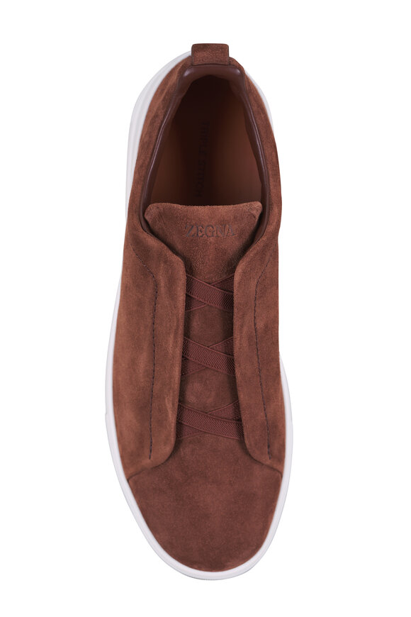 Zegna Triple Stitch Almond Suede Sneaker - view 3