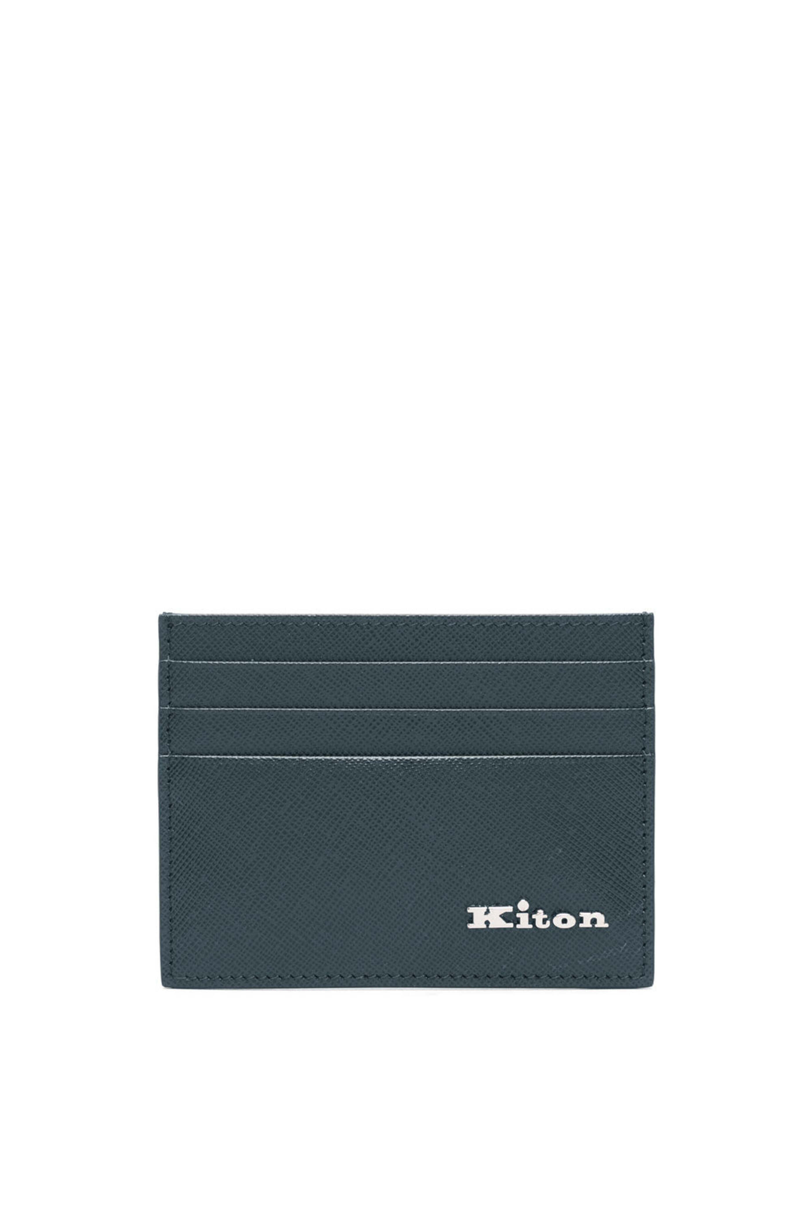 Kiton - Saffiano Leather Card Holder in Forrest