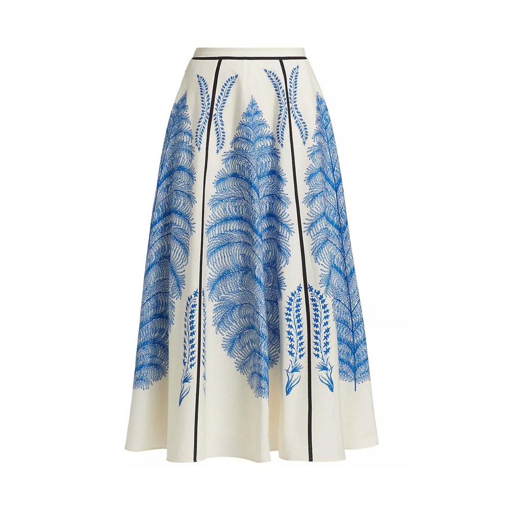 スカート GIAMBATTISTA VALLI Women Mid Skirts 23FWPVCA205734TUL M095 B Giambattista Valli Lemon Print Cotton Midi Skirt