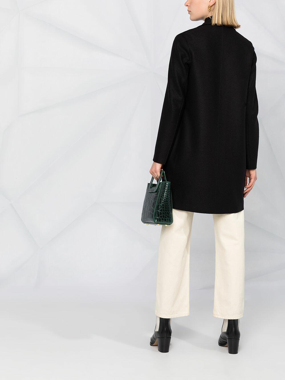 Harris Wharf - Black Pressed Wool Cocoon Coat