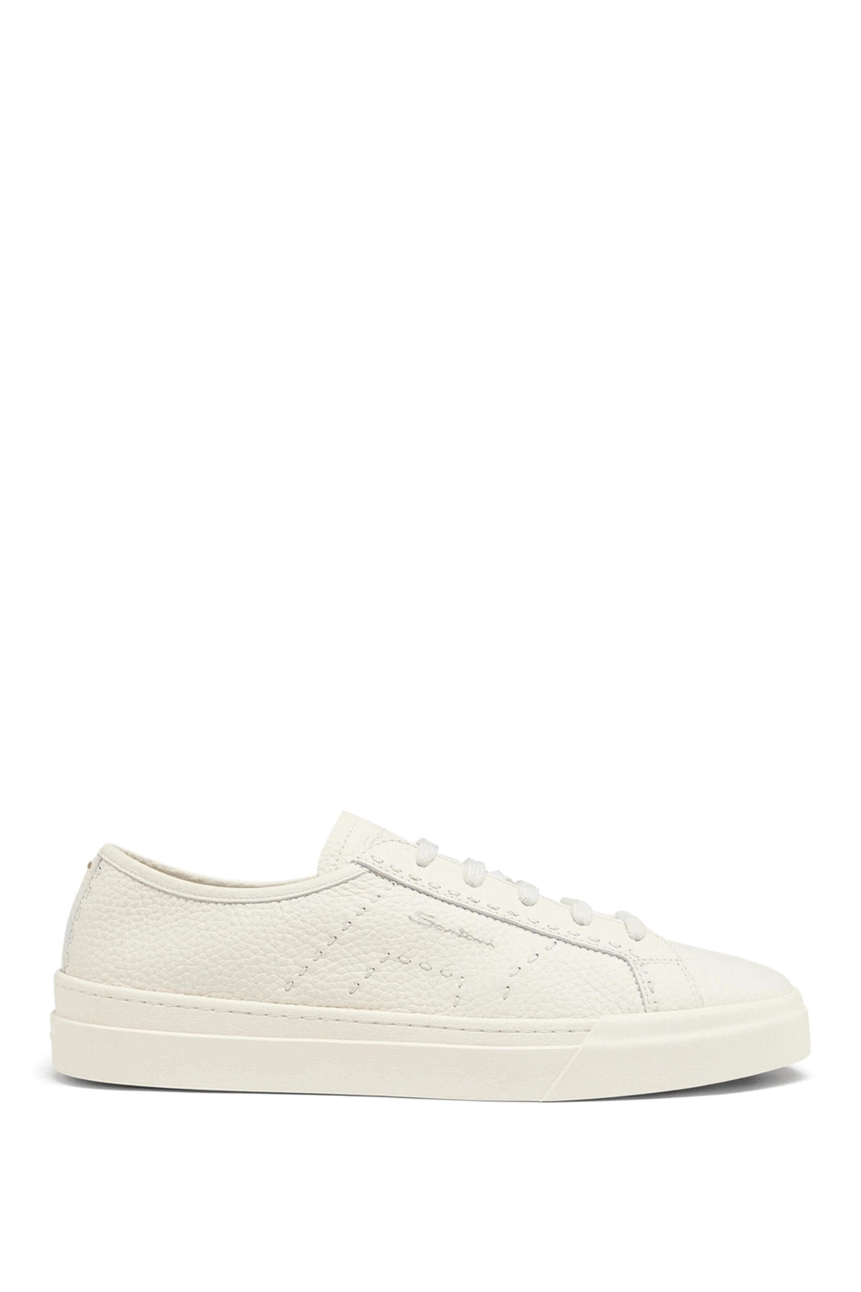 スニーカー SANTONI DBS SANTONI SNEAKERS (MBPL21965FRACNOC I70 WHITE) Santoni - DBS Leather Sneaker in White | Mitchell Stores