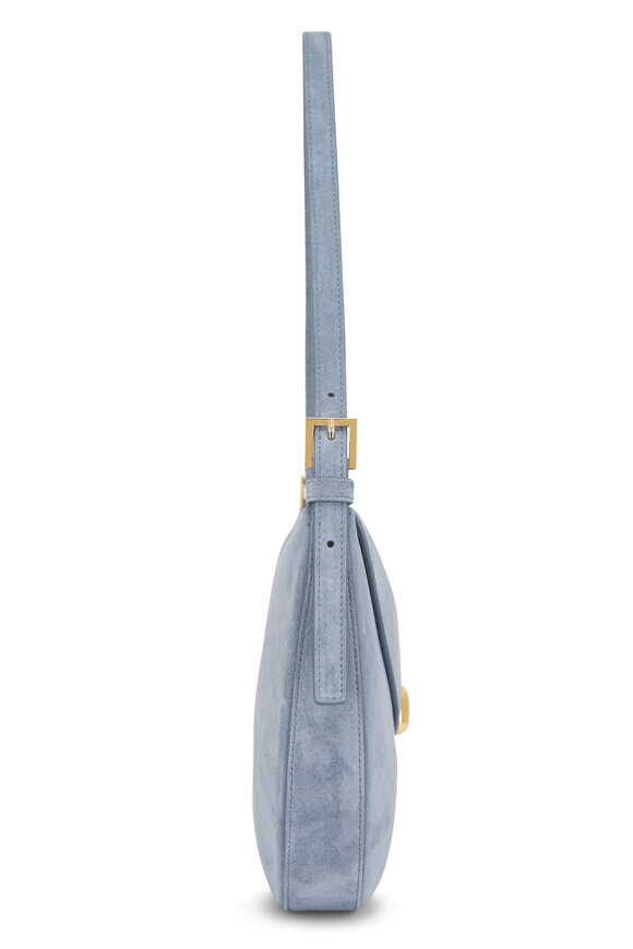 Savette Small Tondo Denim Suede Hobo - view 4