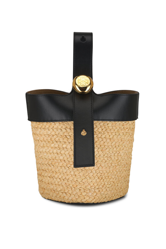 LOEWE かごバッグ 白BOLSO CESTA PEQUE NATURAL Loewe - Natural & White Small Basket Bag | Mitchell Stores