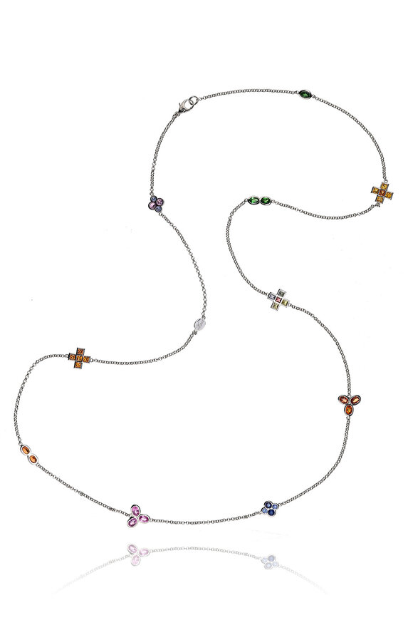 Alexander Laut Gemstone Flower Necklace