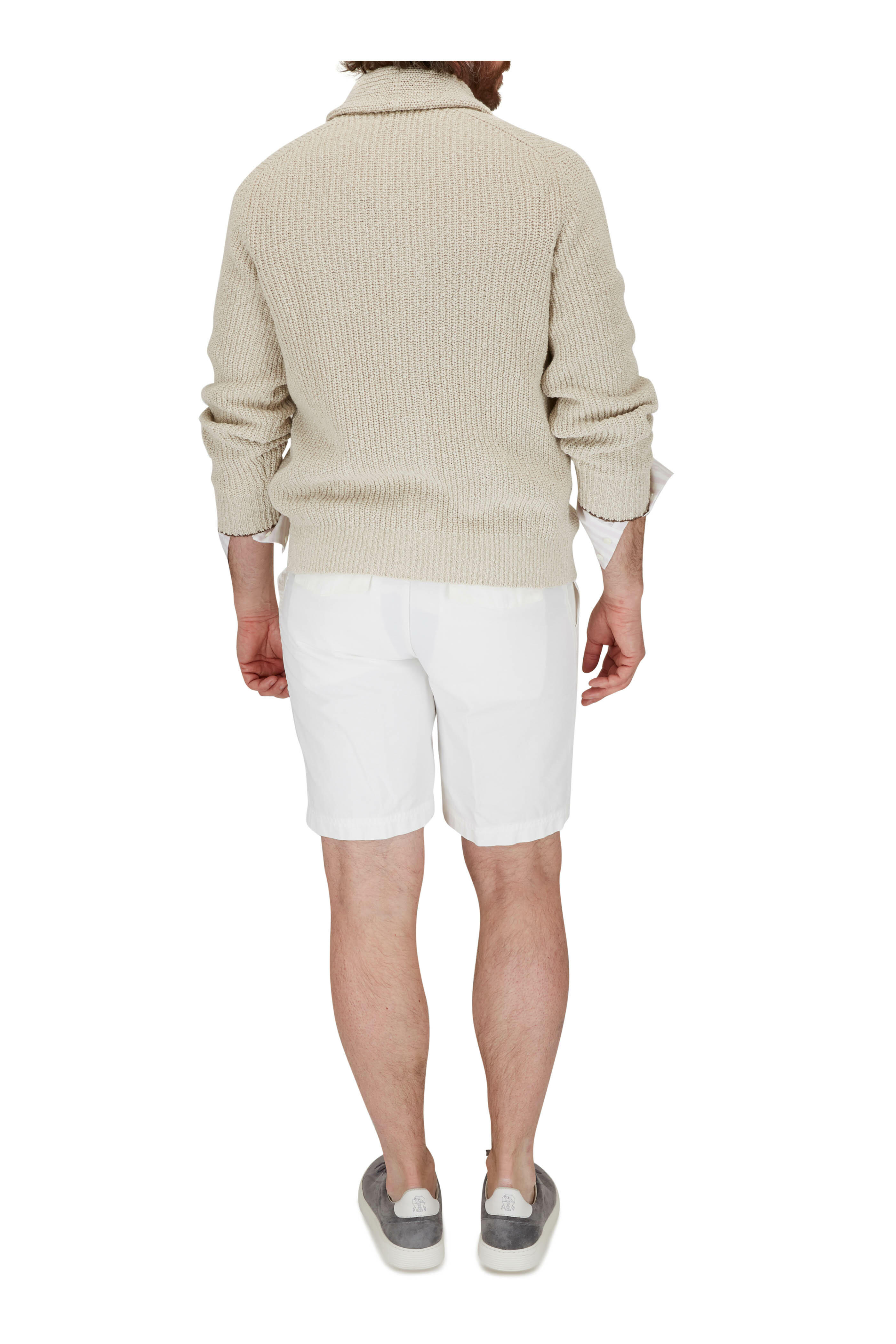 ニット・セーター BRUNELLO CUCINELLI Shawl cardigan White MNI708606 Brunello Cucinelli - Off White Cashmere Shawl Cardigan