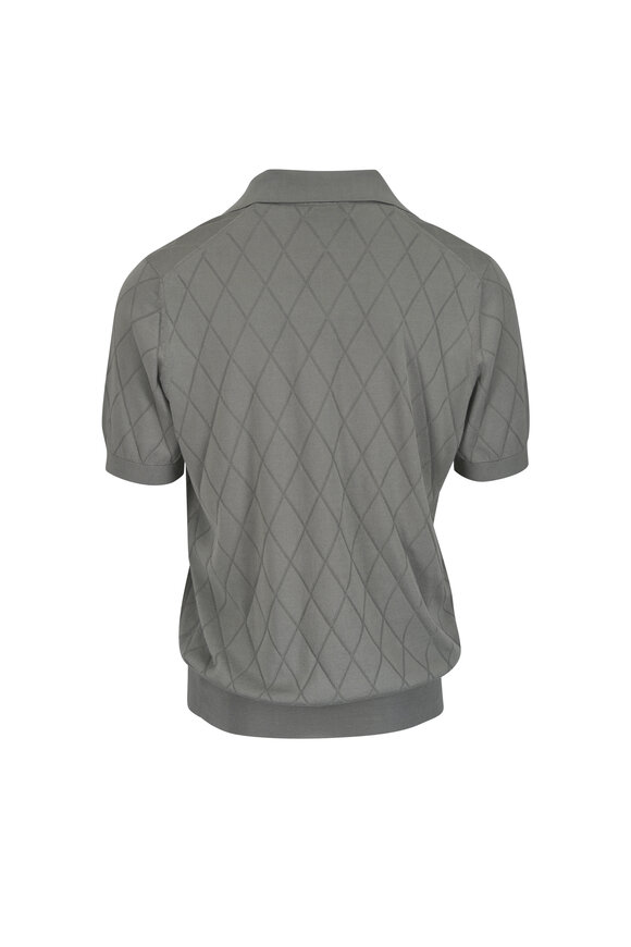 Brunello Cucinelli - Khaki Open-Collar Cotton Knit Polo