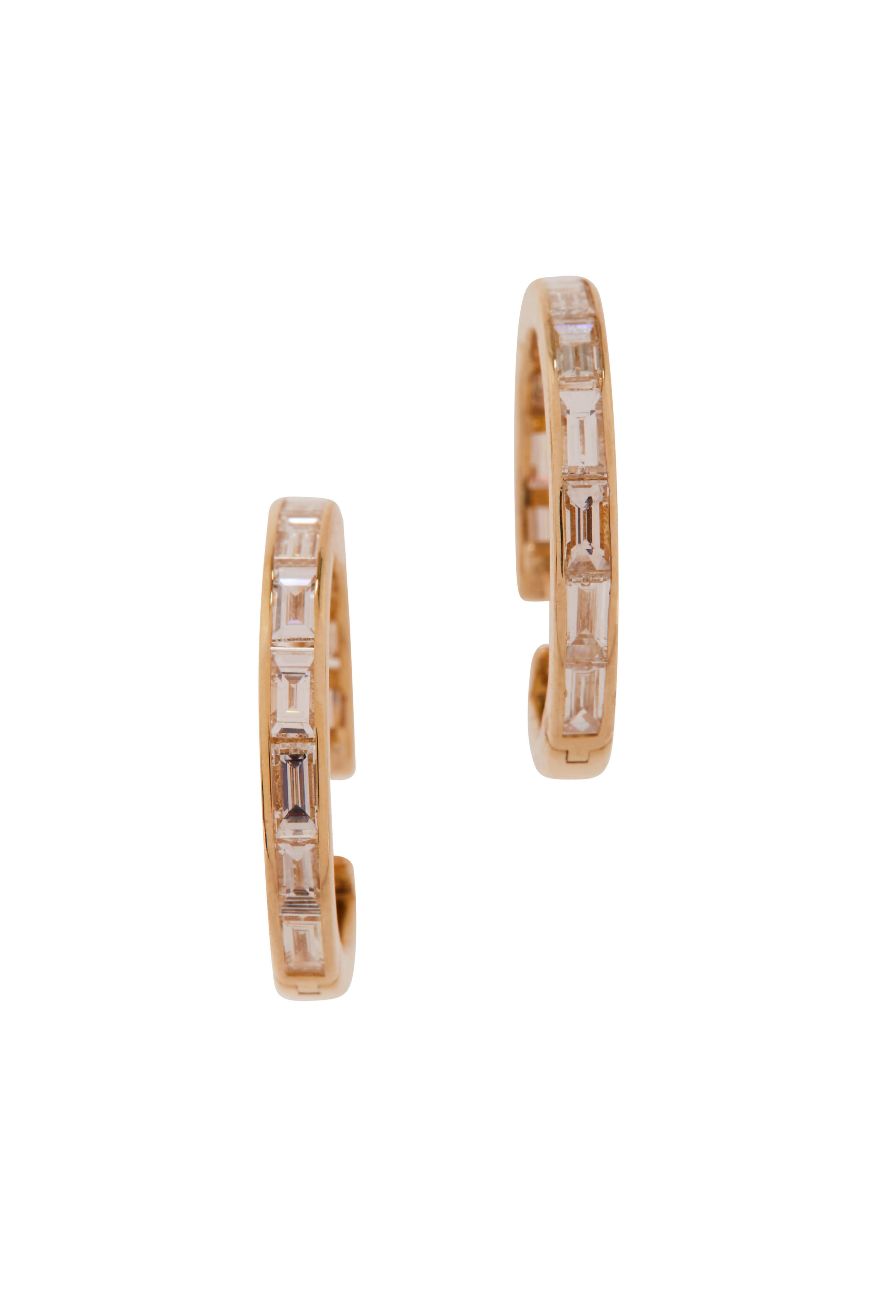 Marlo Laz - Baguette Diamond Hoops