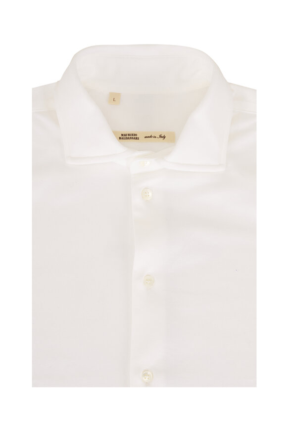 Maurizio Baldassari White Jersey Techmerino Sportshirt - view 1