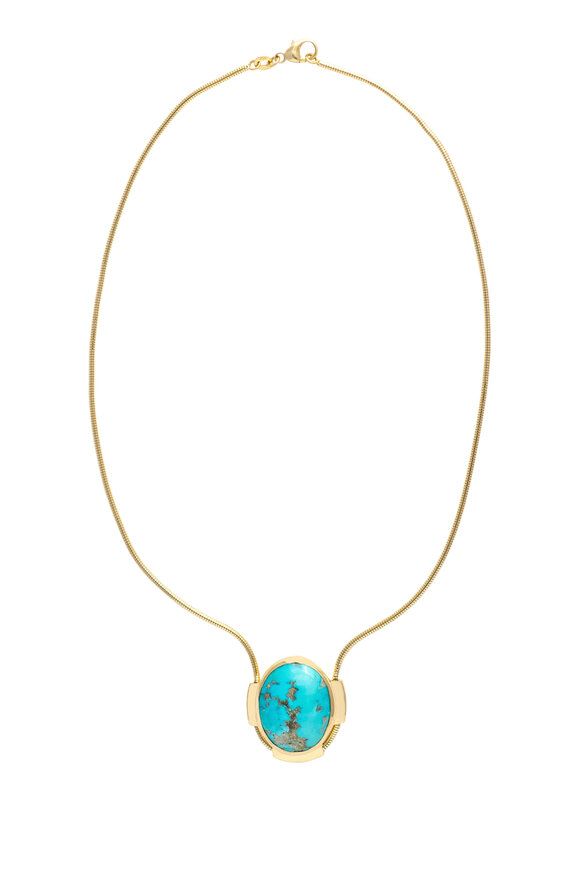 Haute Victoire - 18K Yellow Gold Turquoise Pendant Necklace
