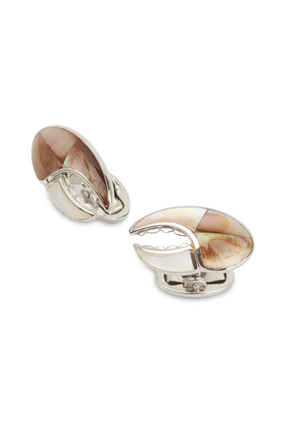 Jan Leslie - Silver Mother-Of-Pearl Lobster Claw Cuff Links
