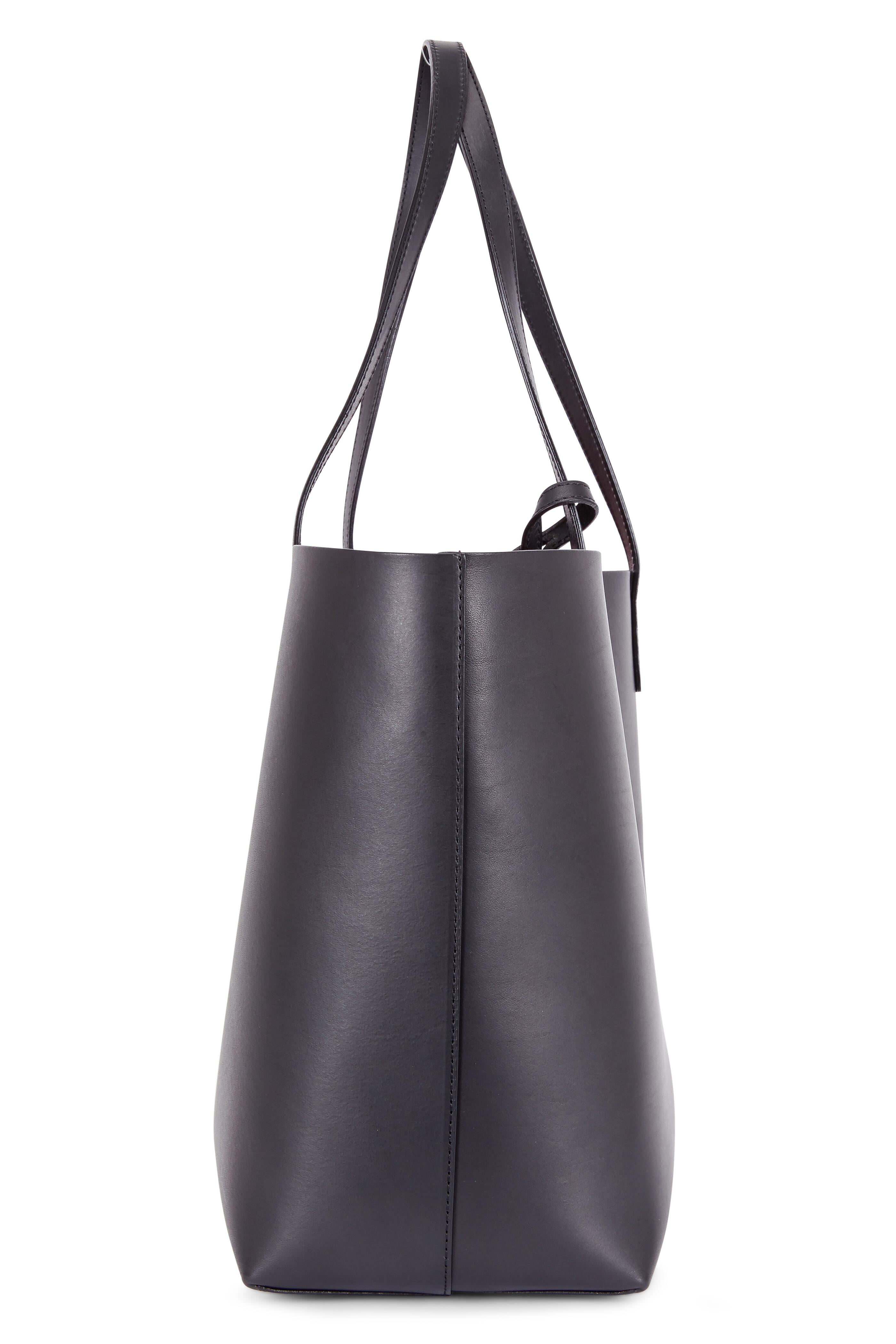 Mansur Gavriel - Black Leather Contrast Red Lined Large Tote