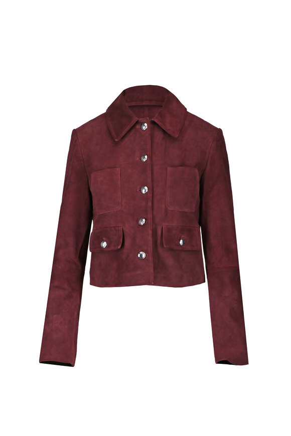 Altuzarra Astley Deep Cherry Suede Jacket - view 1