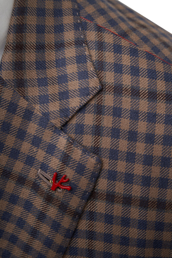 Isaia - Light Brown & Blue Check Sportcoat