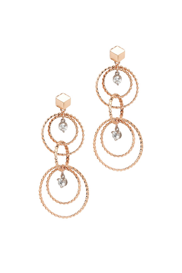 Paolo Costagli - 18K Rose Gold Diamond Circle Earrings