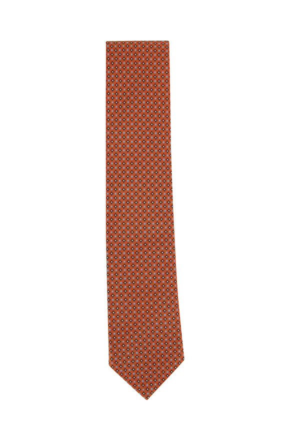Brioni - Autumn Brown Medallion Silk Necktie  