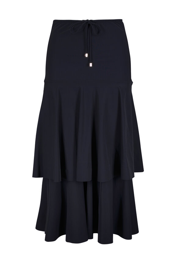 Dorothee Schumacher Modern Flow Black Tiered Midi Skirt - view 1