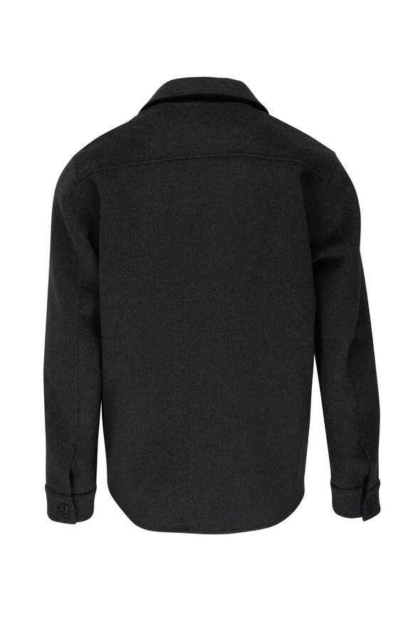 Vince Men's Cotton-Blend Shirt Jacket - Black Grey - Size Large