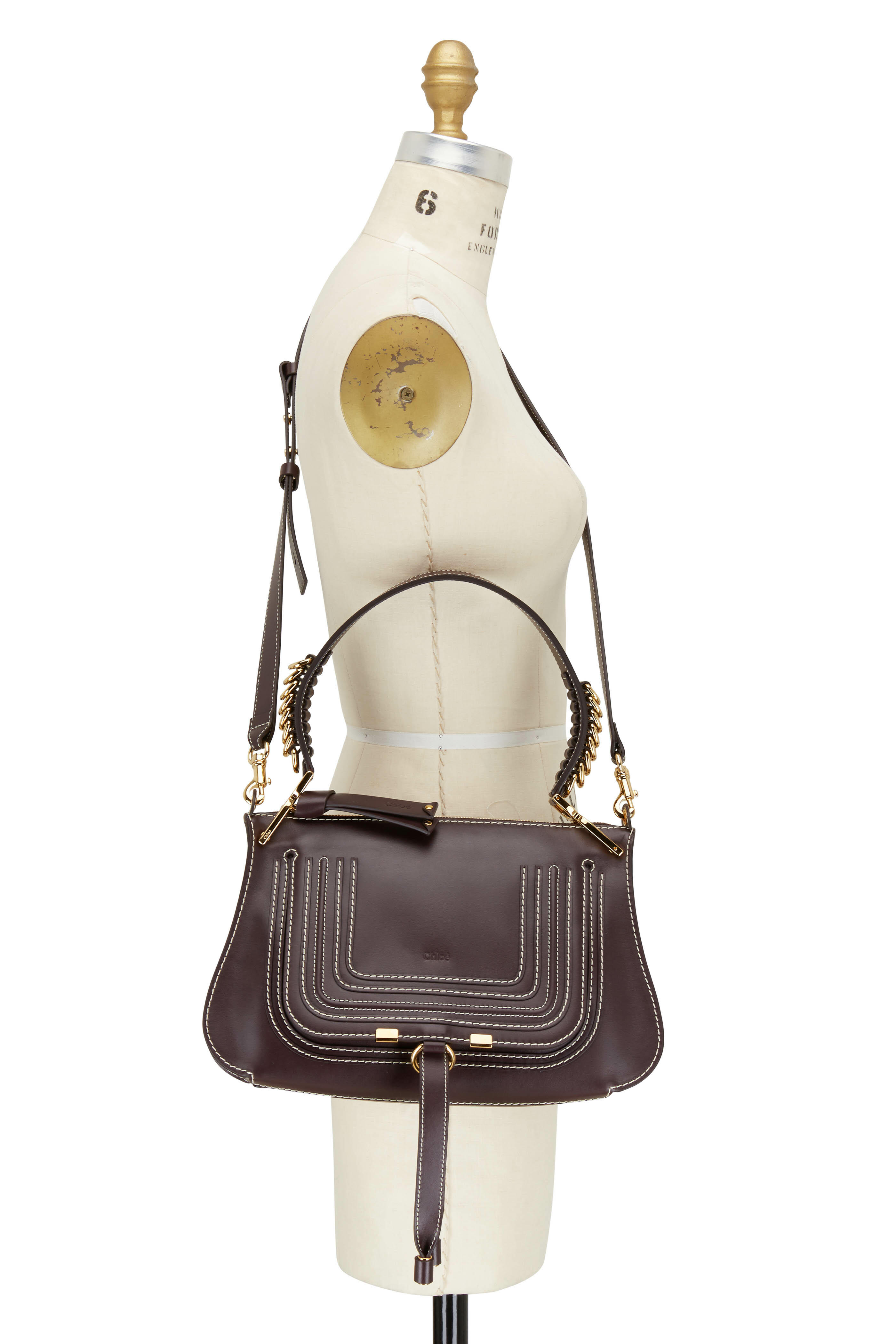 Chloé - Marcie Black Raisin Ring Detail Medium Bag