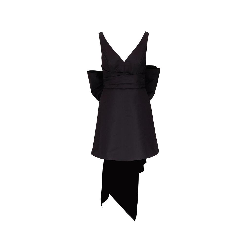 self portrait black lace mini dress self-portrait - Black Lace Trim Knit Mini Dress main image 1