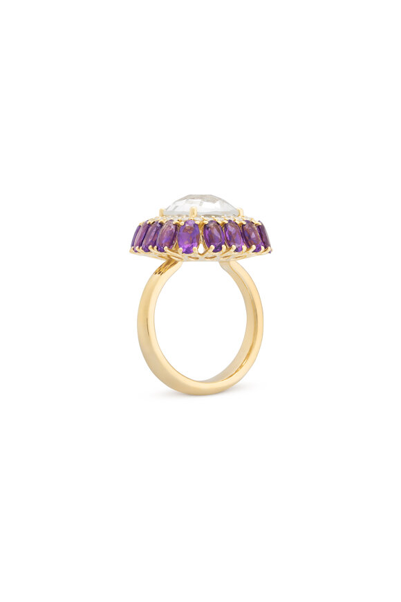 Miseno - Procida Diamond Prasiolite & Amethyst Ring