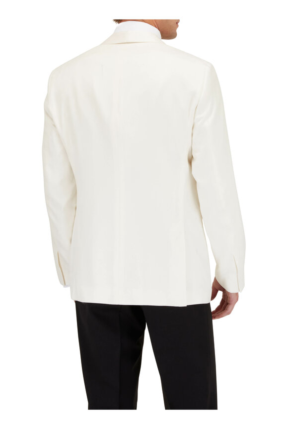 Atelier Munro - Off White Hopsack Contrasting Shawl Collar Jacket