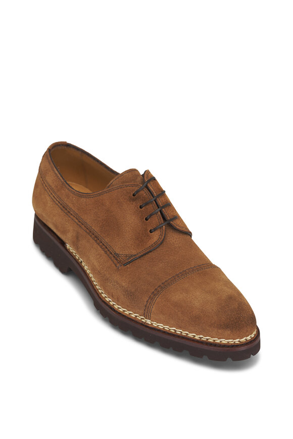 Bontoni Ascanio Tan Suede Lace Up Dress Shoe