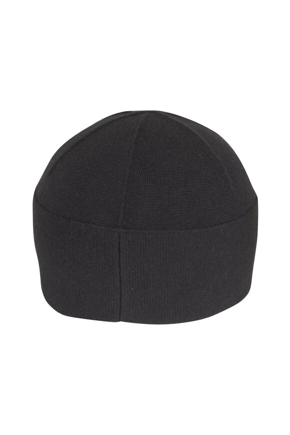 Loro Piana Black Cashmere, Silk & Wool Beanie - view 2