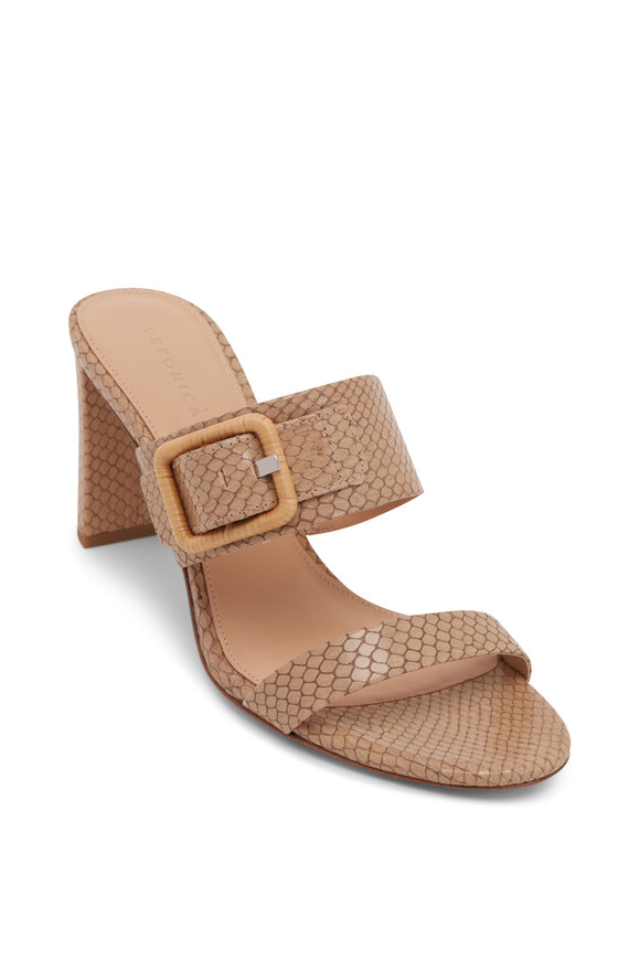 Veronica Beard - Goloma Coco Textured Leather Sandal, 75mm