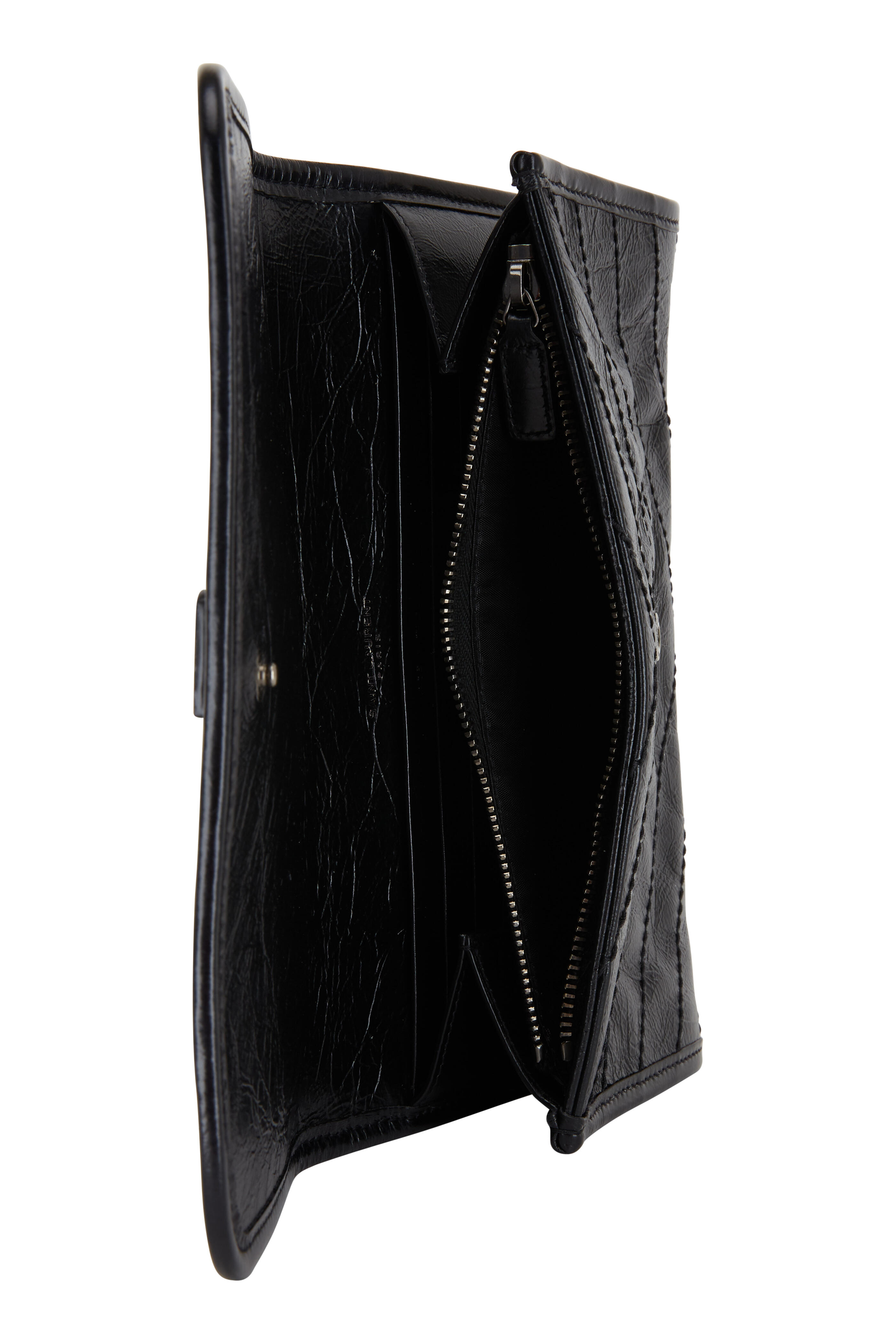 Saint Laurent - Niki Black Monogram Flap Wallet