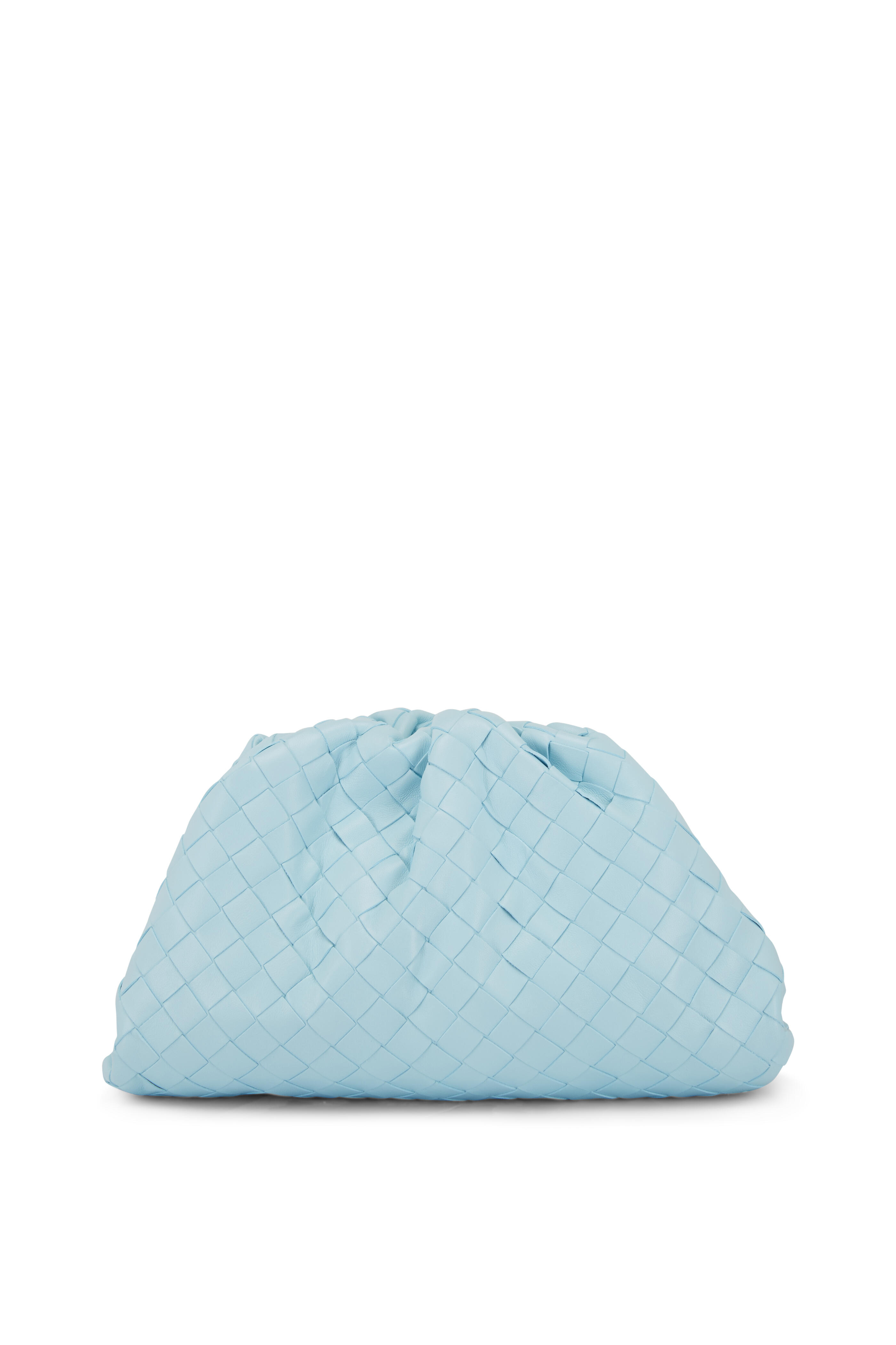 Bottega Veneta - Teen Pale Blue Woven Leather Pouch