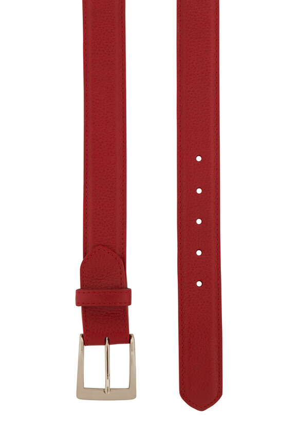 W Kleinberg - Red South Beach Grosgrain Leather Belt 
