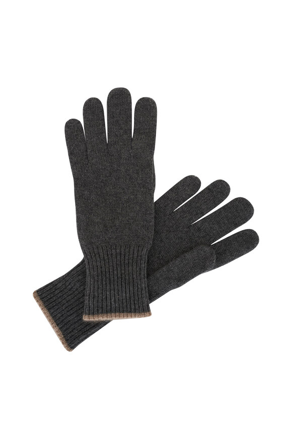 Brunello Cucinelli Gray Cashmere Gloves
