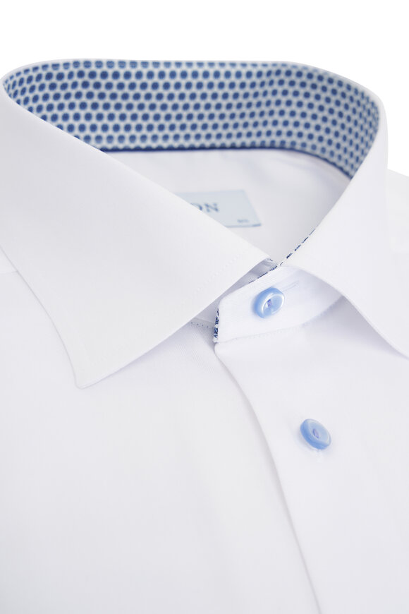 Eton - White Cotton Slim Fit Dress Shirt