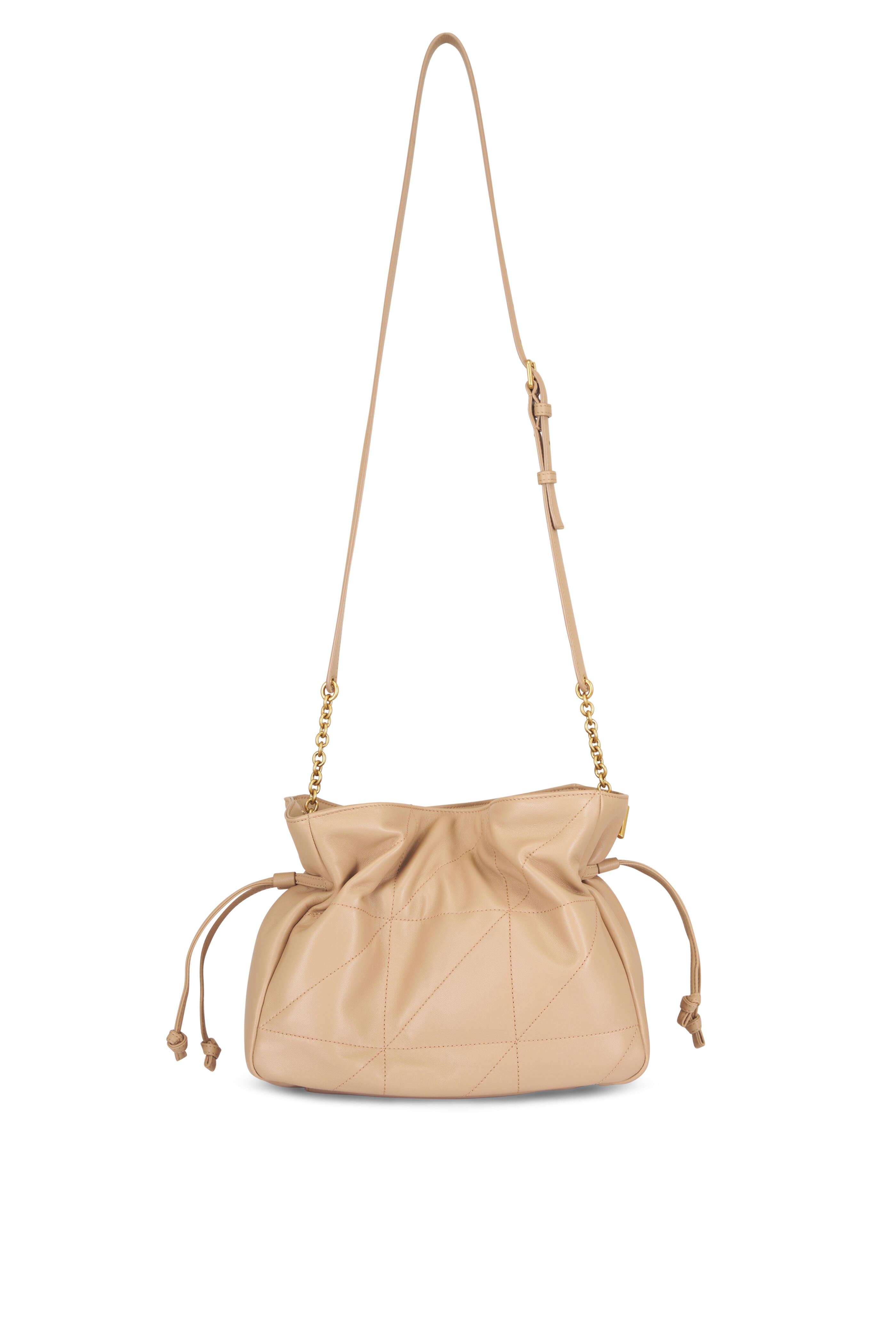 Saint Laurent - Jamie Beige Leather Shoulder Bag - view 2