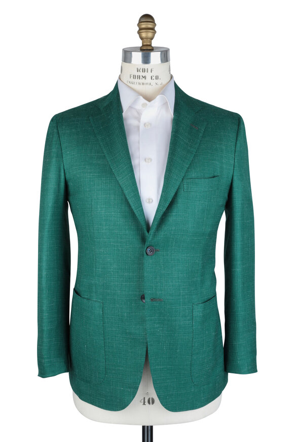 Kiton - Green Cashmere, Silk & Linen Sportcoat 