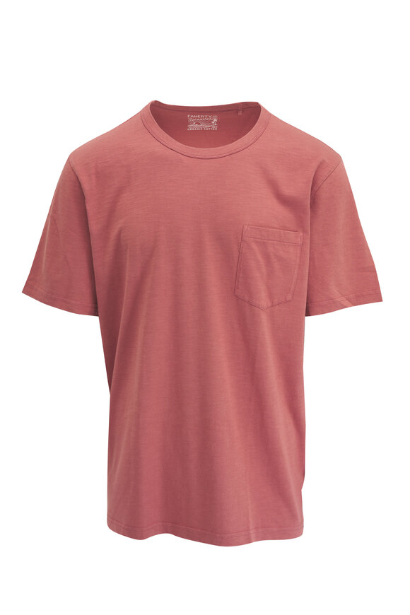 Faherty Brand Sunwashed Red Oasis Pocket T-Shirt